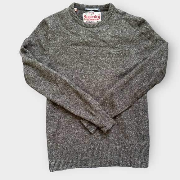 Superdry lambswool blend dark gray sweater, men’s small - Picture 1 of 4